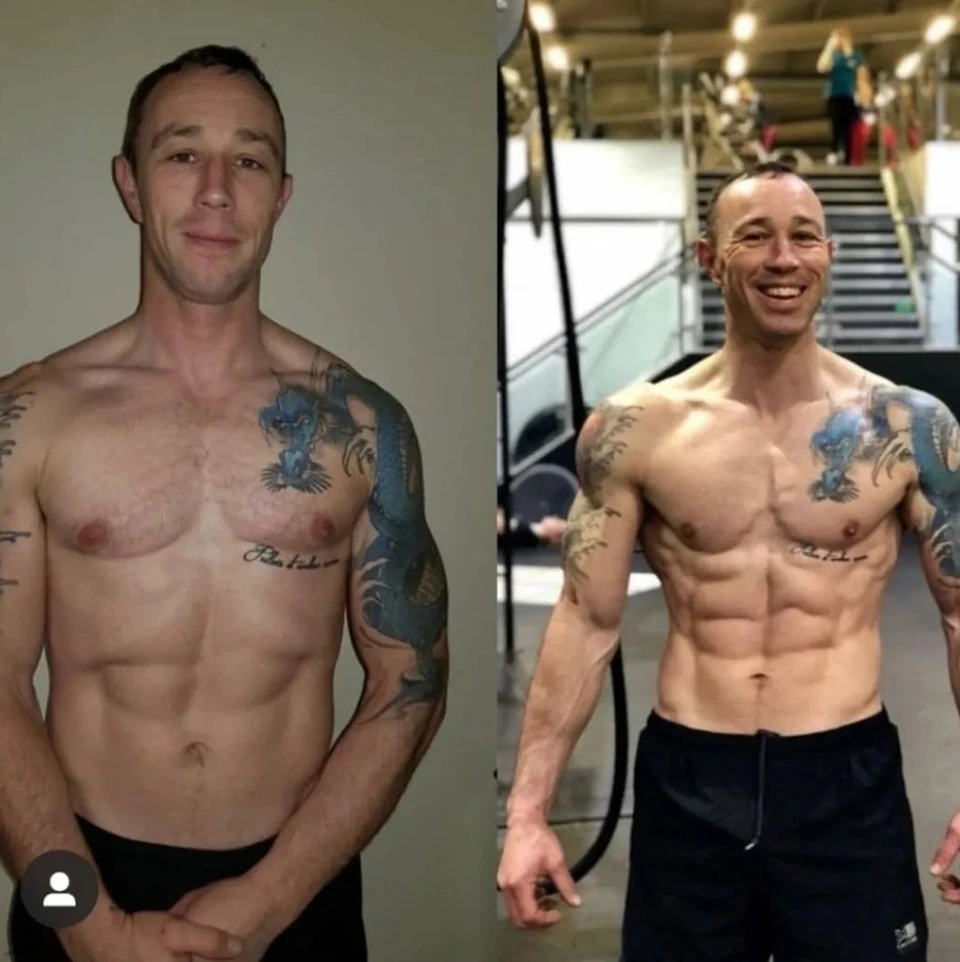 Chris before and after his personal training programme