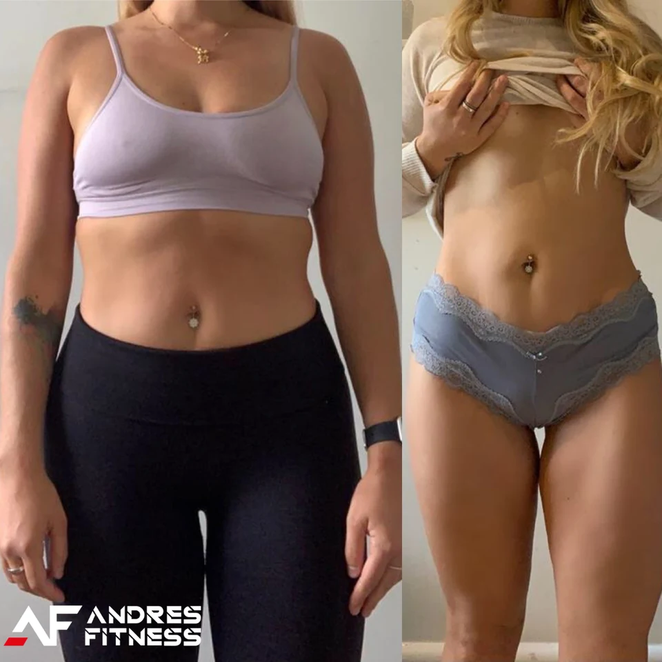 Jade’s before and after client progress photographs